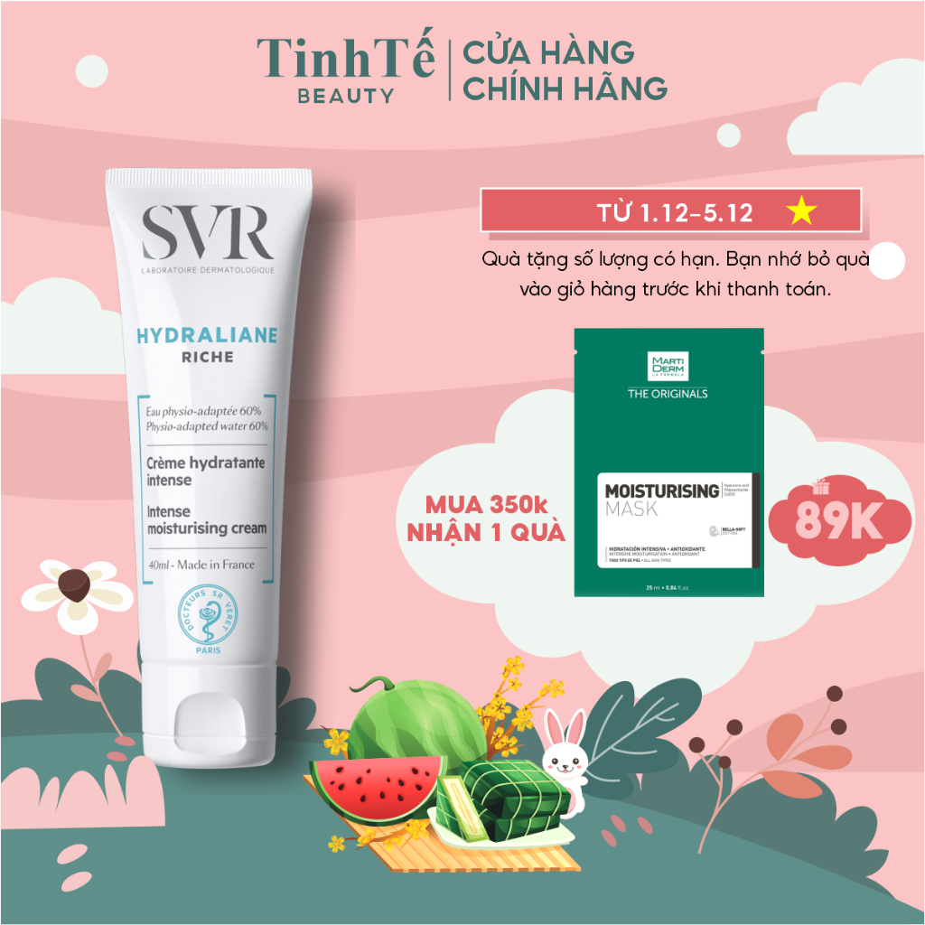 Dưỡng ẩm chuyên sâu dành cho vùng mặt và cổ SVR HYDRALIANE Riche 40ml (da khô)