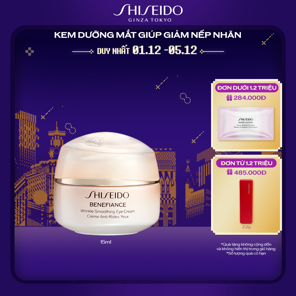 Kem dưỡng mắt Shiseido Benefiance Wrinkle Smoothing Eye Cream 15ml (NC)