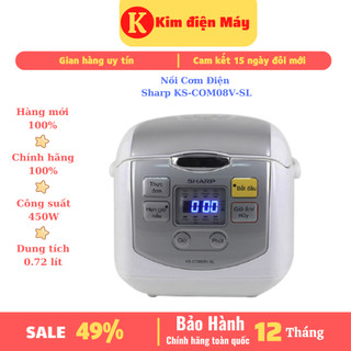 Nồi Cơm Điện Sharp KS-COM08V-SL-nồi cơm điện từ mini 0.72 lít-nấu gạo lúc-chống dính-bảo hành 12 tháng toàn quốc