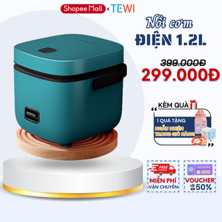 Nồi Cơm Điện Mini TEWI Dung Tích 1.2L Đa Năng Nấu Cơm, Cháo, Nấu Lẩu Công Suất 300W, Tặng Khay Hấp Tiện Dụng