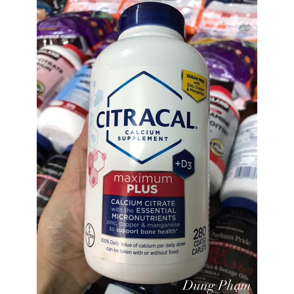 Viên uống bổ sung Canxi Citracal Maximum Calcium Citrate +D3 280 viên nội địa Mỹ