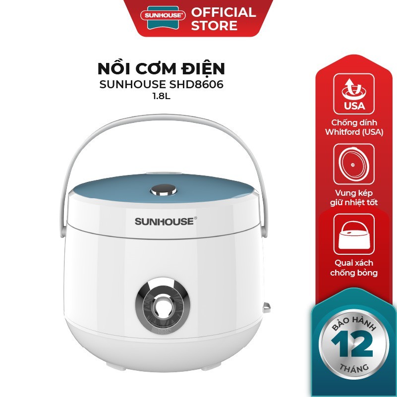 [Chính hãng] Nồi cơm điện SUNHOUSE 1.8L SHD8606 lắp gài