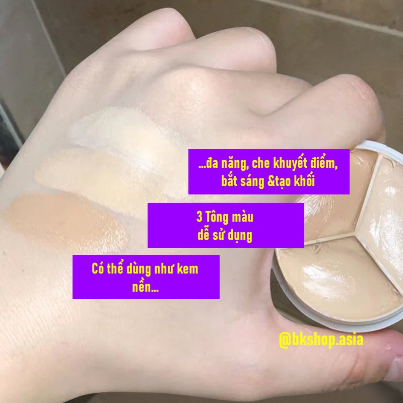 Kem Che Khuyết Điểm 3 Tông Màu Sweet Mint nội địa trung