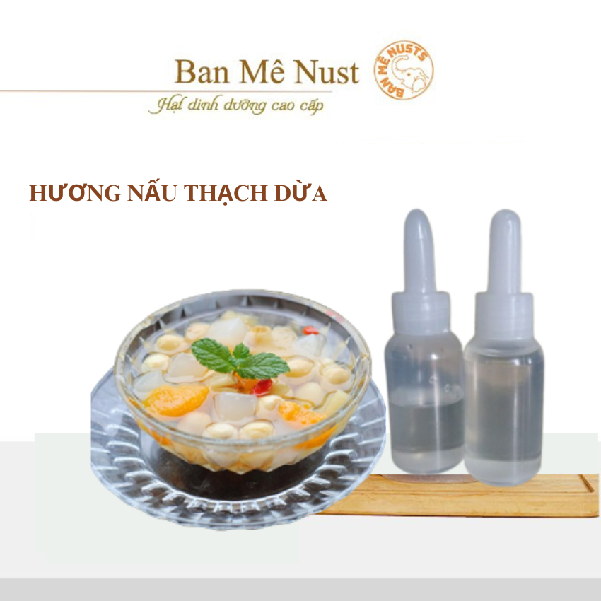 Hương dừa nấu thạch dừa thô.