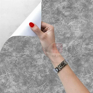 Giấy dán tường màu xi măng bê tông xám cuộn 10mx45cm , decal dán tường giả xi măng nhám sẵn keo