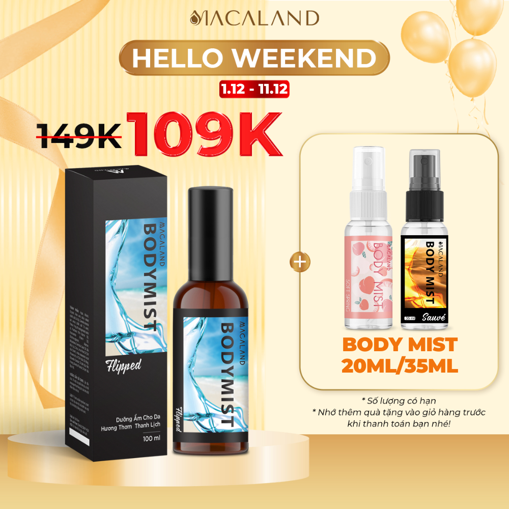 Body Mist nam hương Flipped Macaland hương thơm thanh mát mạnh mẽ