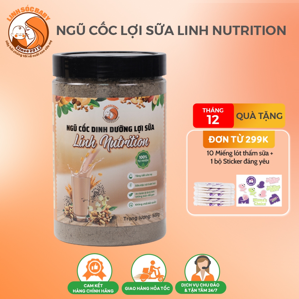 Ngũ cốc lợi sữa Linh Nutrition 500g - 1kg | Bột ngũ cốc bổ sung dinh dưỡng, kích sữa cho mẹ sau sinh