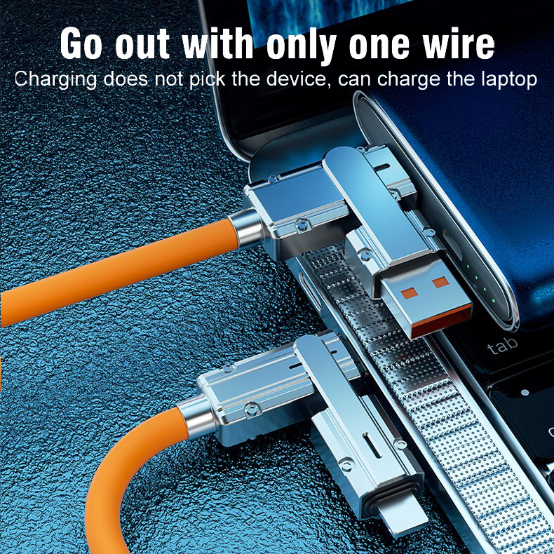 Dây Sạc Nhanh PKSAIGON 4IN1 Bằng Silicon Siêu Bền, Tốc Độ Sạc Nhanh 100W Bảo Hành 12 Tháng PKSAIGON