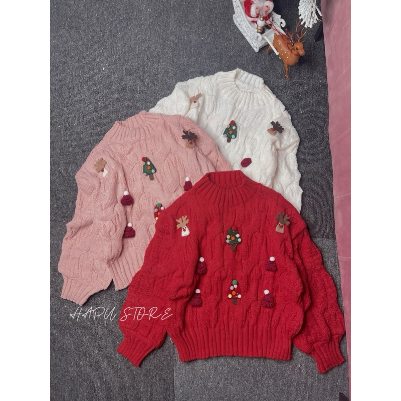 Áo Len Noel Swt Đính Hình Giáng Sinh Siêu Hot
