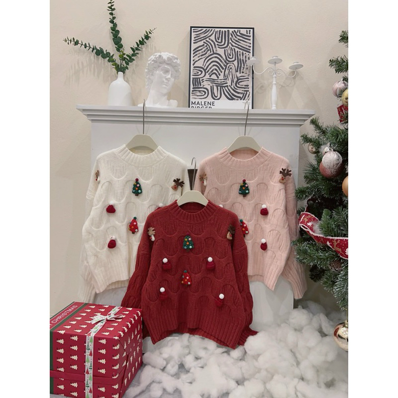Áo Len Noel Swt Đính Hình Giáng Sinh Siêu Hot