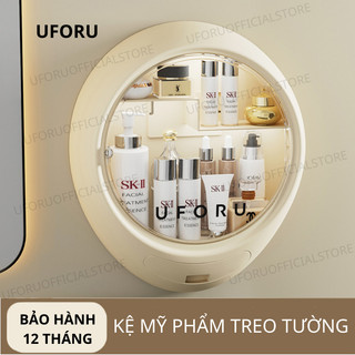 Kệ mỹ phẩm treo tường hai tầng Uforu cao cấp, chống thấm nước chống bụi - UF11 sang trọng tiện dụng