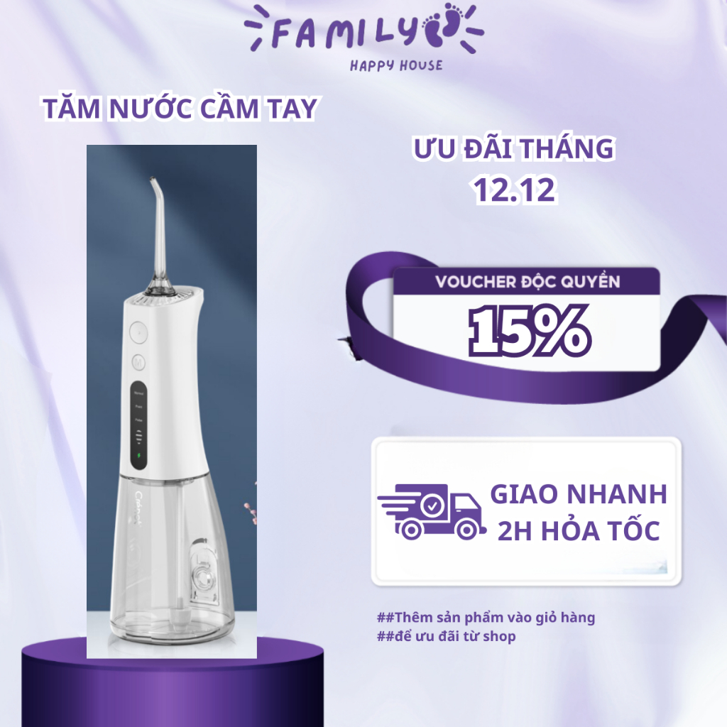 Tăm nước cầm tay UNIQ x CRENOT Smile S1 động cơ Nhật Bản siêu bền máy vệ sinh răng miệng xịt rửa làm sạch răng miệngrăng