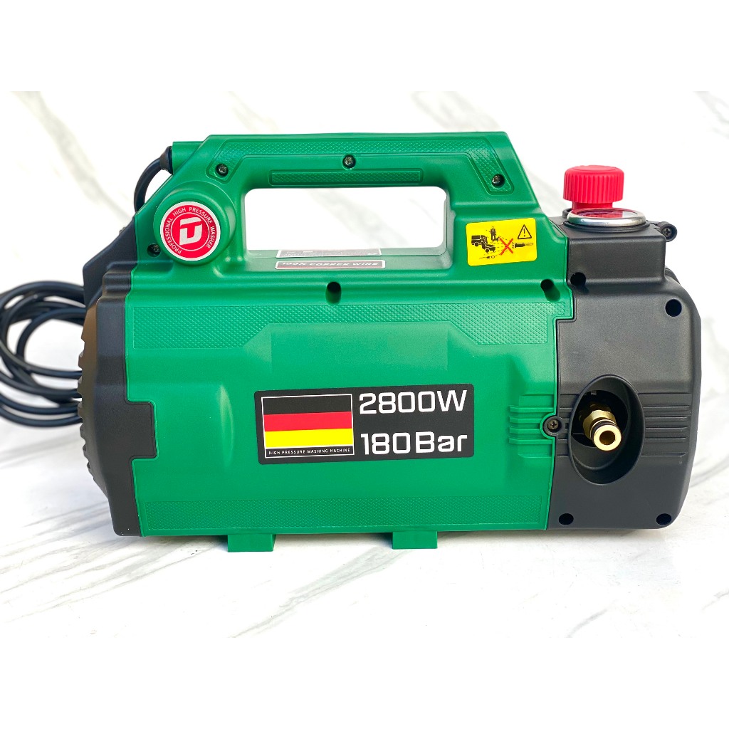 Máy rửa xe 2800w Dekton DKCWR 2800plus chỉnh áp chính hãng siêu bền siêu mạnh Thế hệ 2024 trang bi công tắt chống giật