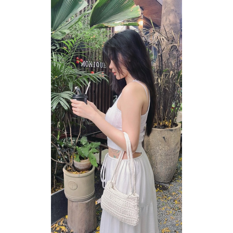 Aurora - Túi sợi len dệt kẹp nách handmade By Rya.amourh