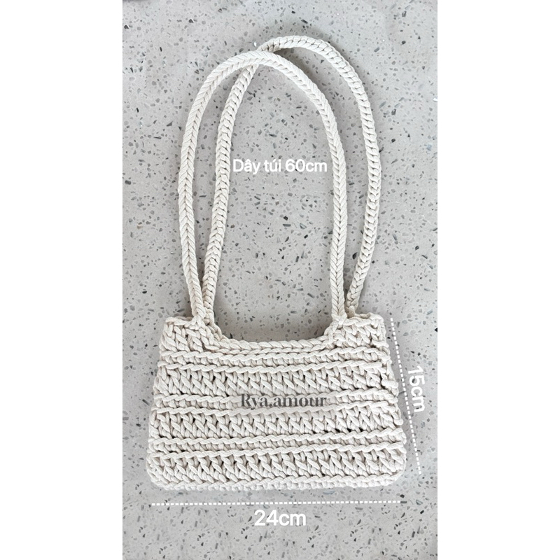 Aurora - Túi sợi len dệt kẹp nách handmade By Rya.amourh