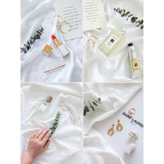 Khăn trắng cotton- trải bàn, picnic, đạo cụ chụp ảnh
