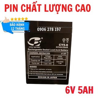 Ắc quy khô 6V 5Ah dùng cho đầu cân điện tử Chính Hãng