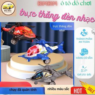 Đồ chơi cho bé - máy bay trực thăng chạy đà có đèn led và nhạc vui nhộn, quà cho bé