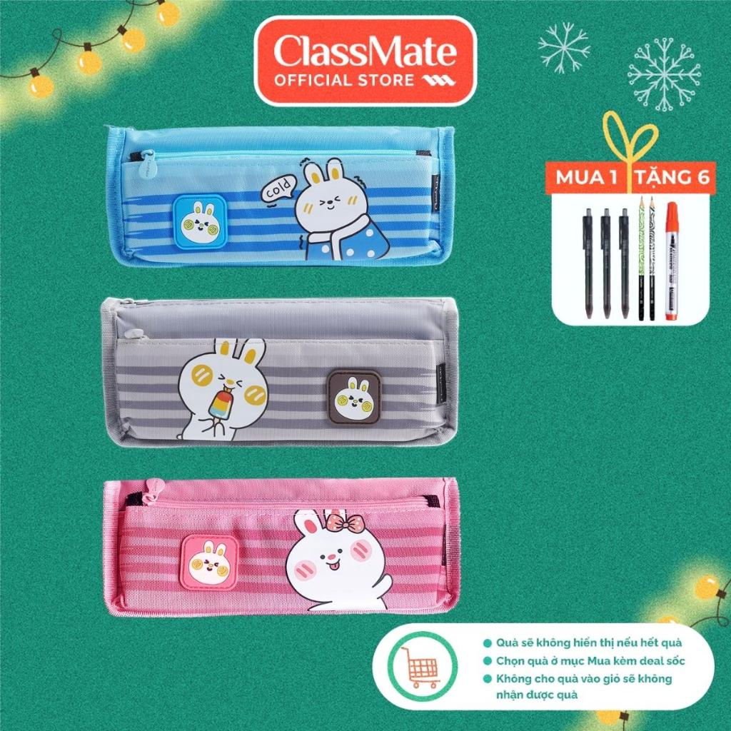 Túi Bút 2 Ngăn CLASSMATE Bunny 22cm, Thiết Kế Hình Thỏ Ngộ Nghĩnh, Chất Liệu Vải Dù An Toàn CL-22205
