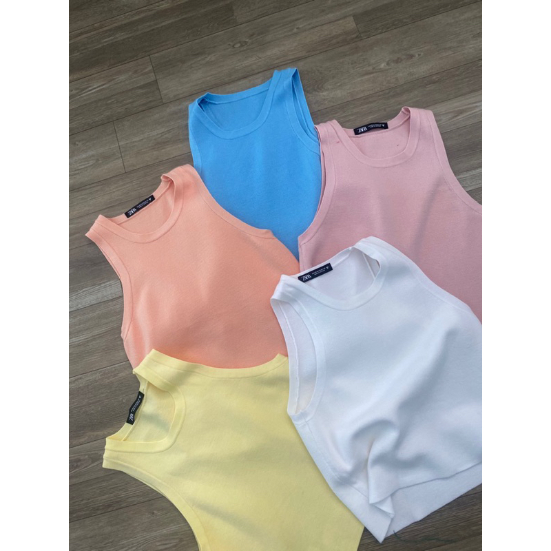 Áo ba lỗ croptop len ZR