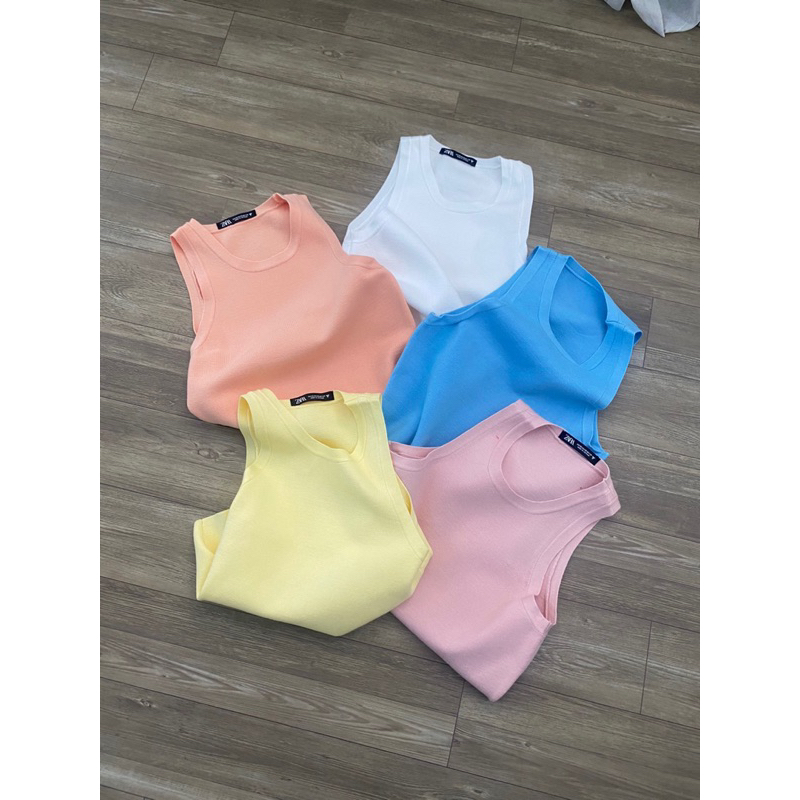 Áo ba lỗ croptop len ZR