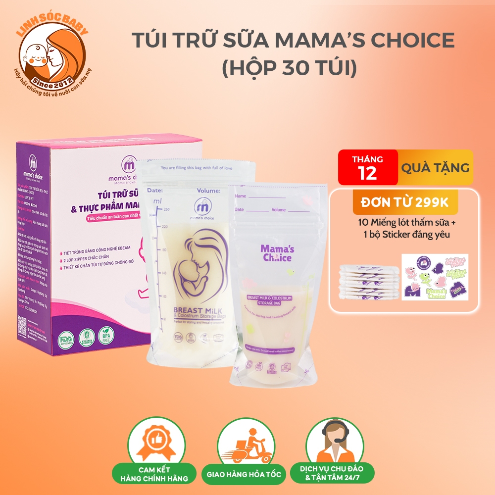 Túi trữ sữa cho mẹ đựng sữa, giữ lạnh, bảo quản sữa, dung tích 120ml-250ml