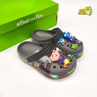 Dép cross tàu lửa thomas 3D trẻ em hàng cao cấp tặng jibbitz sticker 3D đẹp, dép sục cross tàu hỏa, đoàn tàu cho bé trai