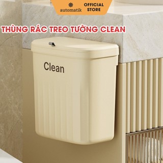 [CLE] Thùng Rác Treo Tường Nhà Vệ Sinh Clean Có Nắp Treo Tủ Bếp Mini Để Bàn Phòng Ngủ Khách Ô Tô Automatik