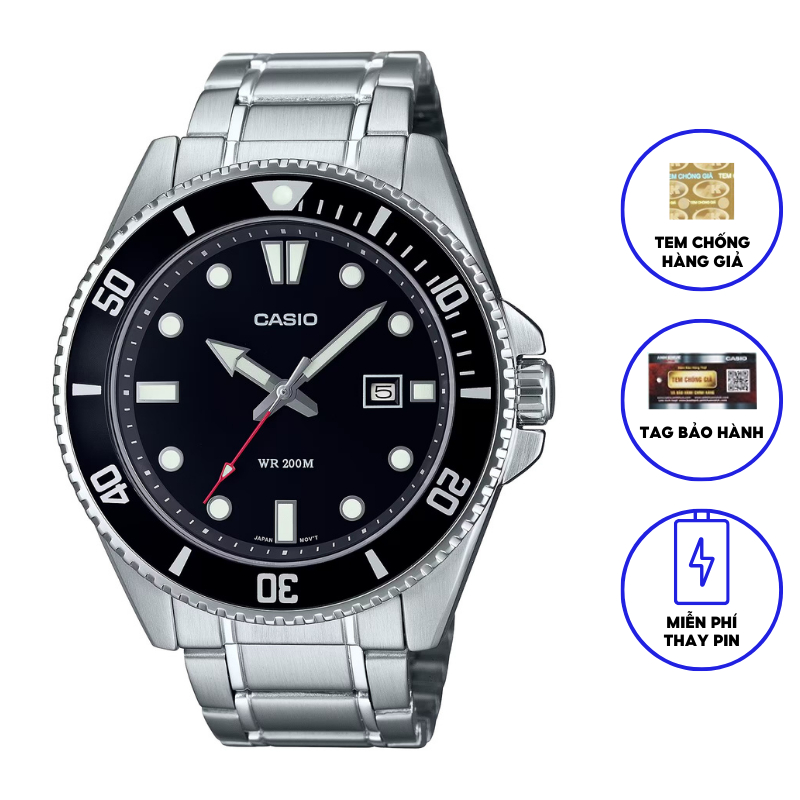 Đồng hồ nam dây kim loại Casio MDV-107D-1A1V chính hãng
