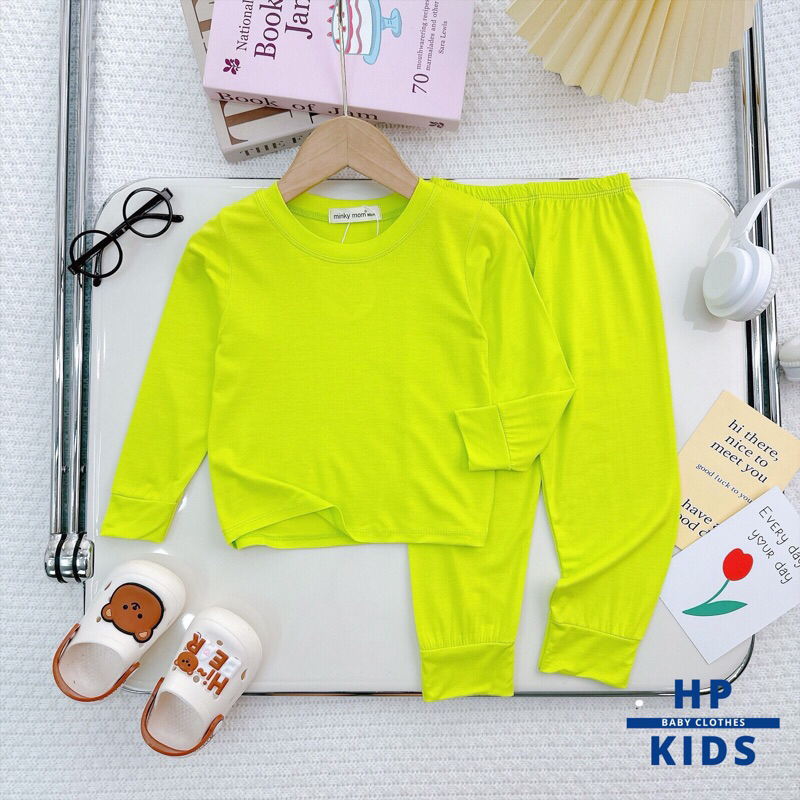 Bộ dài trơn basic  Minky Mom, 7 màu tươi mát, vải thun lạnh mềm mịn cho bé