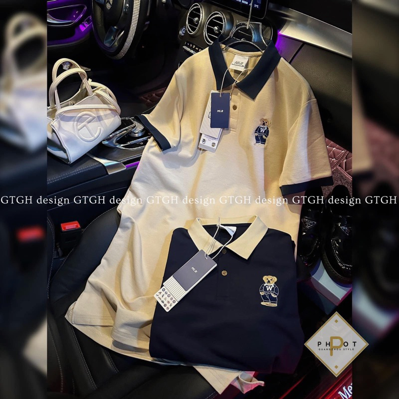 Váy xuông polo thêu gấu in hình gấu lưng chất cottong polo mềm mát