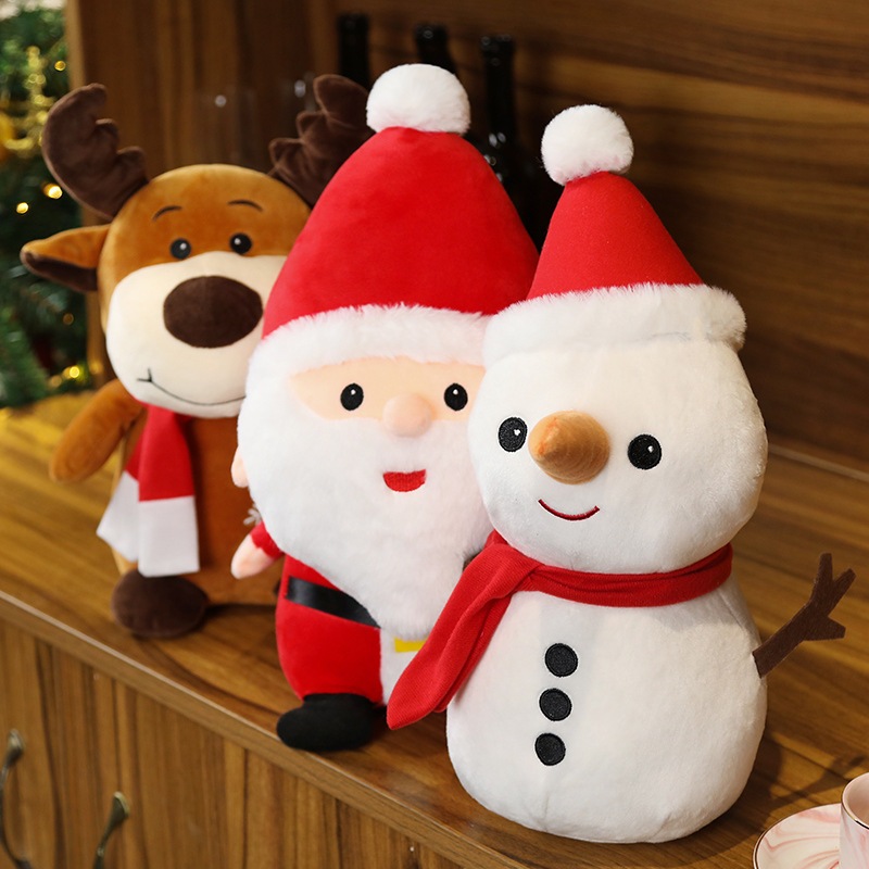 Gấu Bông Giáng Sinh Noel Merry Christmas Chó Shiba Người Tuyết Tuần Lộc Ông Già Nô En Quà Tặng Thú Nhồi Bông