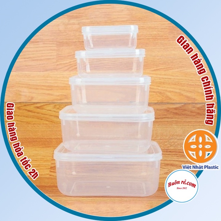 Bộ 5 hộp lạnh bầu đựng thức ăn Việt Nhật, Hộp trữ đồ đông đồ ăn dặm cho bé (MS:6685) an toàn tiện lợi