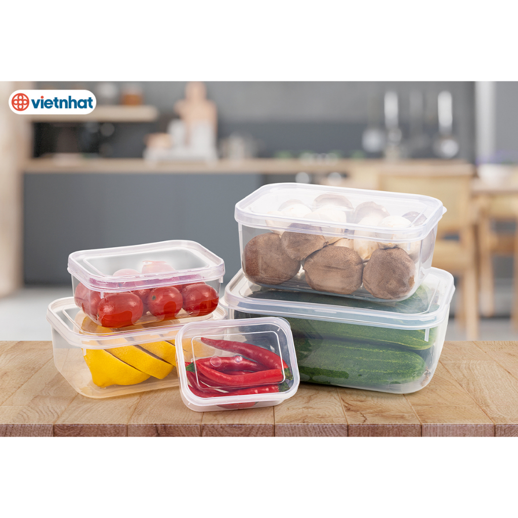 Bộ 5 hộp lạnh bầu đựng thức ăn Việt Nhật, Hộp trữ đồ đông đồ ăn dặm cho bé  an toàn tiện lợi