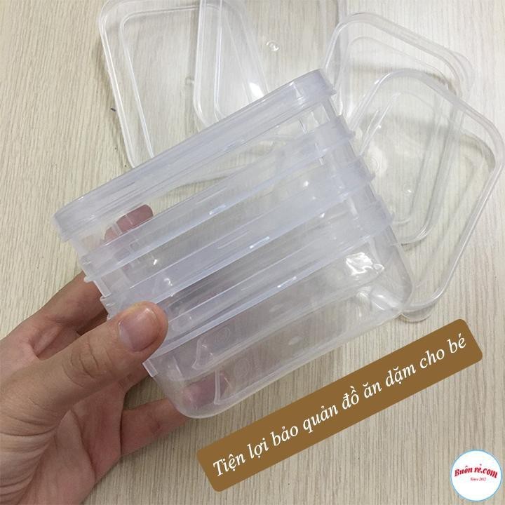 Bộ 5 hộp lạnh bầu đựng thức ăn Việt Nhật, Hộp trữ đồ đông đồ ăn dặm cho bé  an toàn tiện lợi