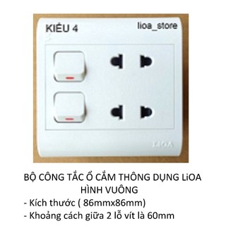 BỘ CÔNG TẮC + Ổ CẮM  THÔNG DỤNG MẶT VUÔNG.