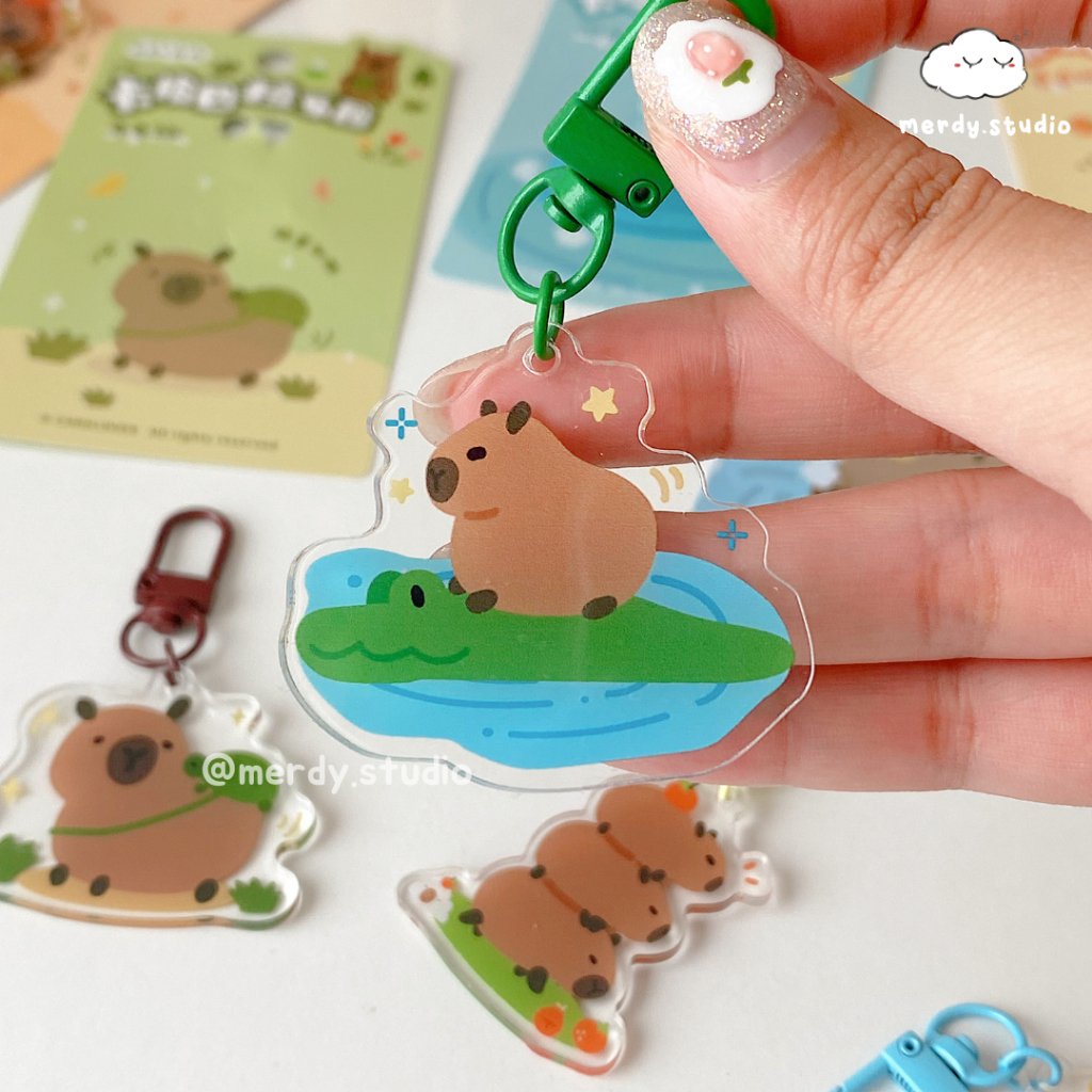 Móc khoá acrylic chuột lang nước Capybara