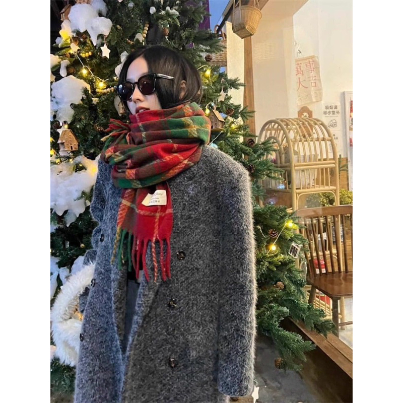 KHĂN CHOÀNG KẺ SỌC ĐỎ XANH NỮ CHƠI NOEL