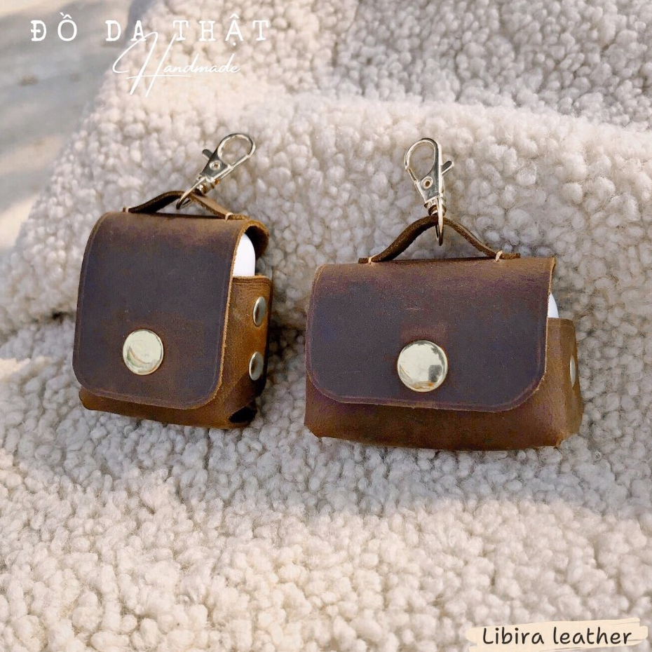 Bao Da Airpod 1 2 3 Bao Airpod Pro Bao Da Airpods Handmade Làm Theo Yêu Cầu Đồ Da Thật (tặng móc khóa)