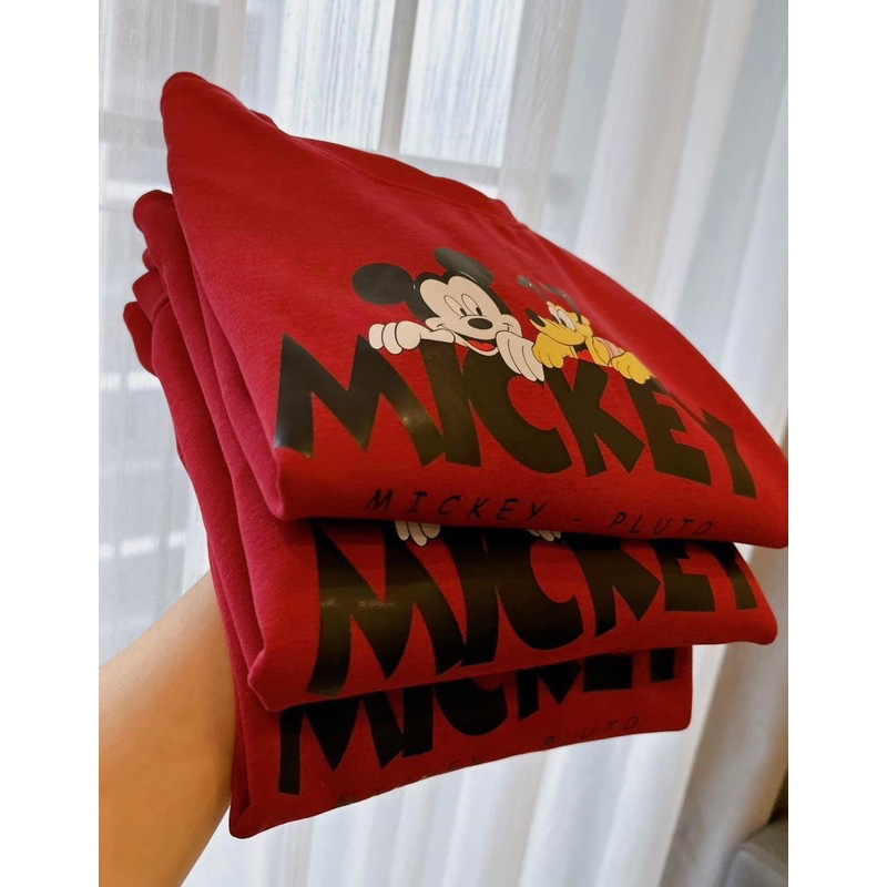 BỘ NỈ MICKEY ĐỎ QUẦN BO CHUN