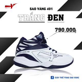 Giày Sao Vàng 401 Trắng đen - Giày Bóng Chuyền