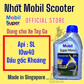 Nhớt xe TAY GA  Mobil Super Scooter 10W40 800ml cao cấp nhập khẩu singapore