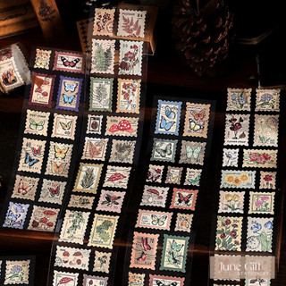 Dải sticker stamp thư vintage trang trí phong bì thư