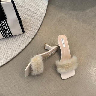 [Ảnh/Video thật] Guốc lông gót 5cm