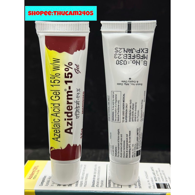 Kem loại bỏ mụn ,thâm mụn GEL AZIDERM AZELAIC ACID 20%