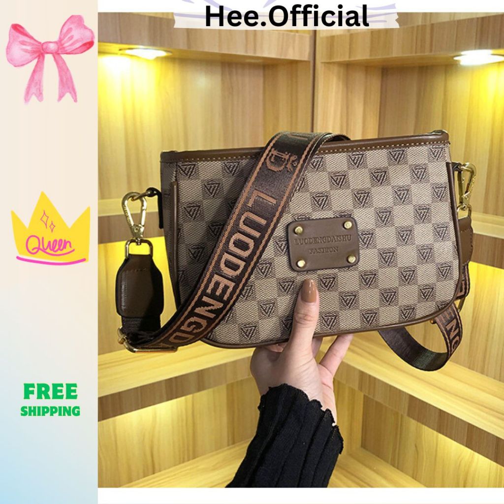 Túi xách nữ, túi đeo chéo thời trang công sở Hàn Quốc đeo chéo hot trend _(có ảnh thật) DL1310 Ô VUÔNG DÂY DÙ