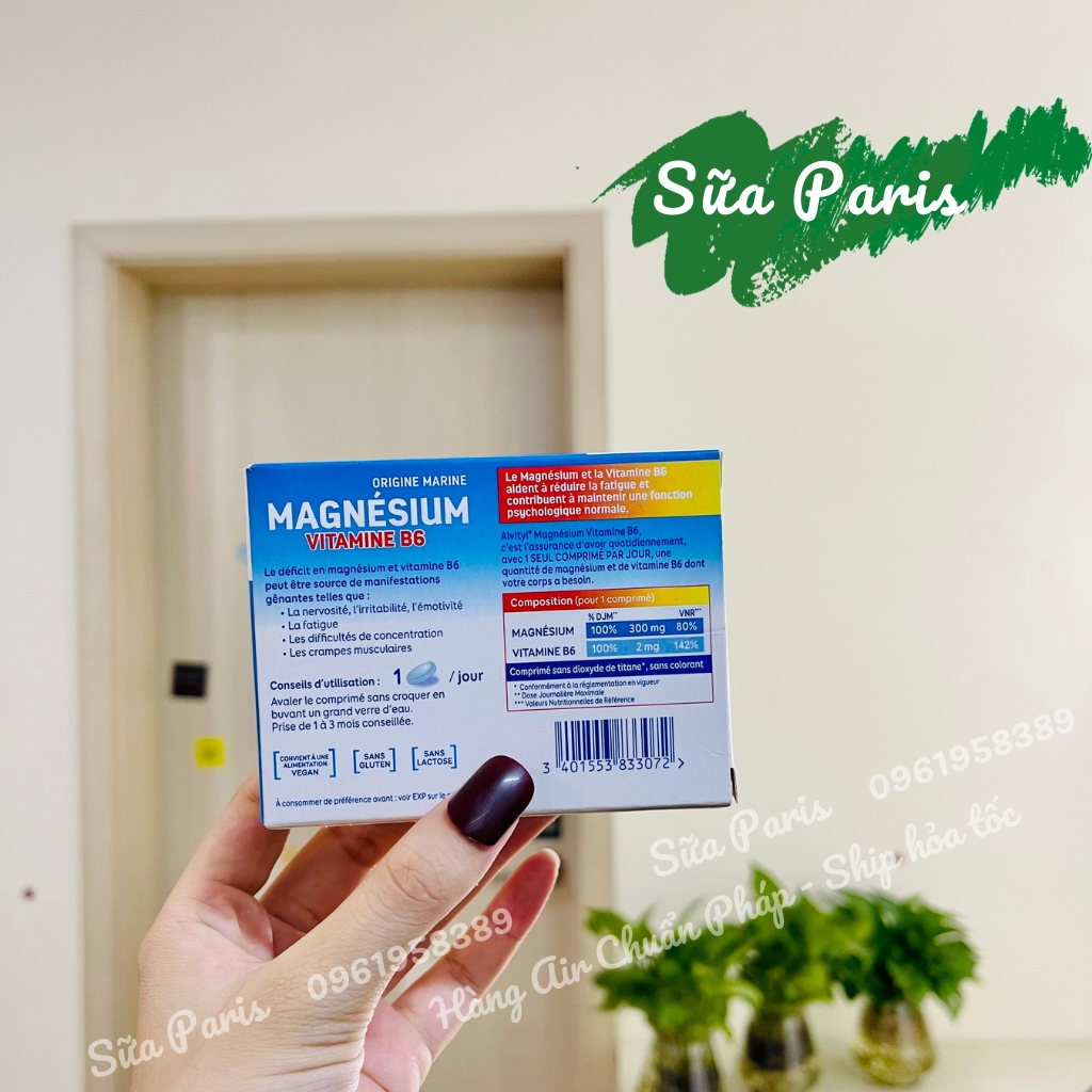 Alvityl Magnesium vitamin B6 300mg – giảm lo âu- chữa stress hiệu quả của Pháp_Sữa Paris Aderma