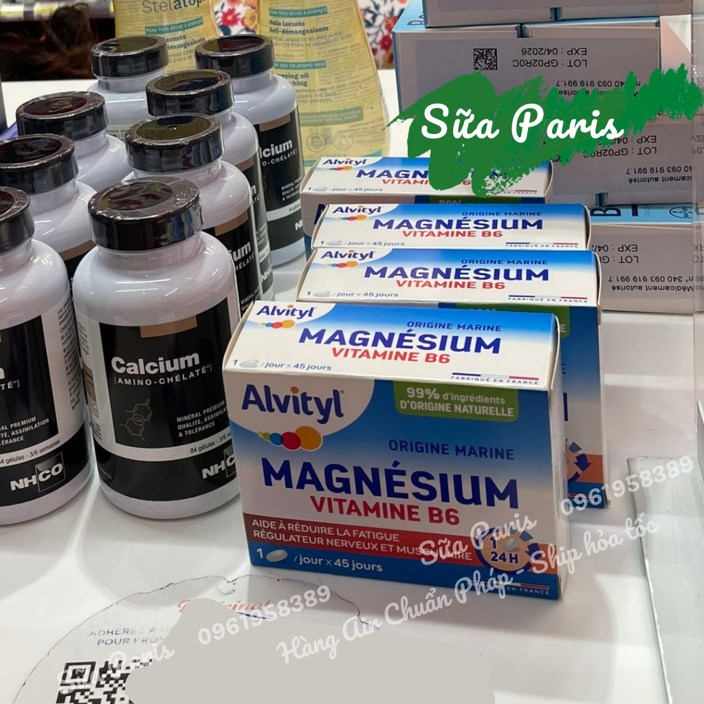 Alvityl Magnesium vitamin B6 300mg – giảm lo âu- chữa stress hiệu quả của Pháp_Sữa Paris Aderma