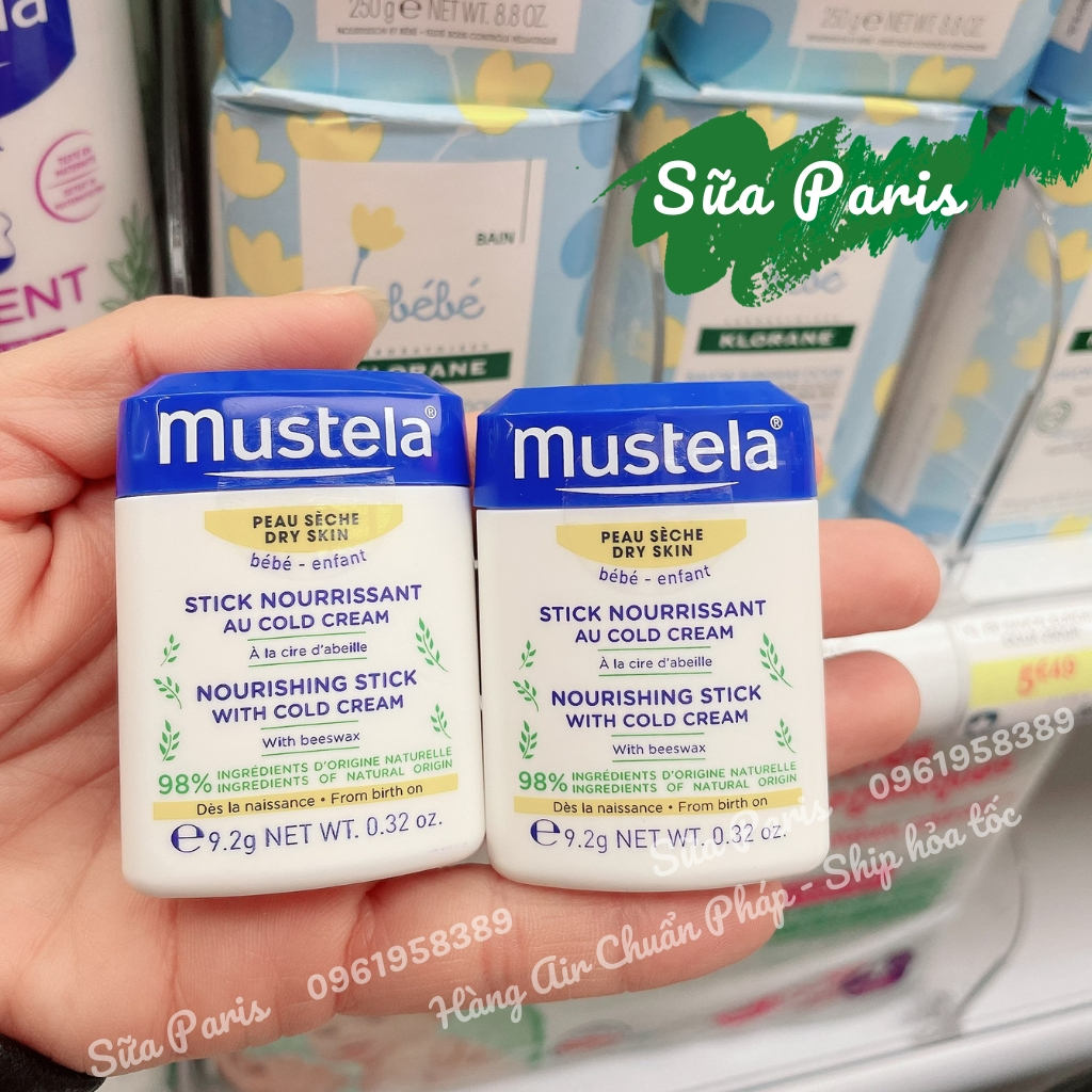Sáp dưỡng và giữ ẩm, son dưỡng Mustela cold cream dùng được cho trẻ từ sơ sinh_Sữa Paris Aderma