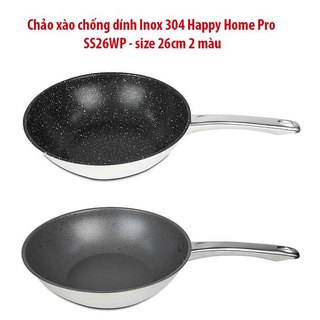 Chảo xào inox 304 happy home pro ss26wp